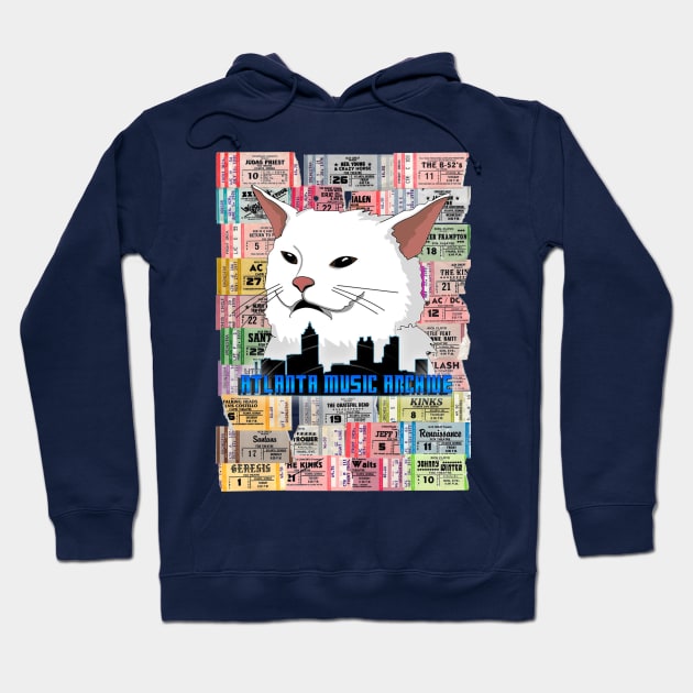 Atlanta Ticket Stub Cat Hoodie by TicketStubTees